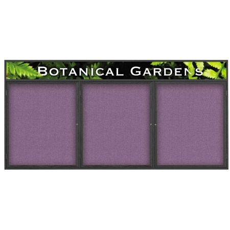 United Visual Products Single Door Enclosed EZ Tack Board, 18"x24", Header, Light Oak/Grey UV100HDEZ-GREY-LTOAK